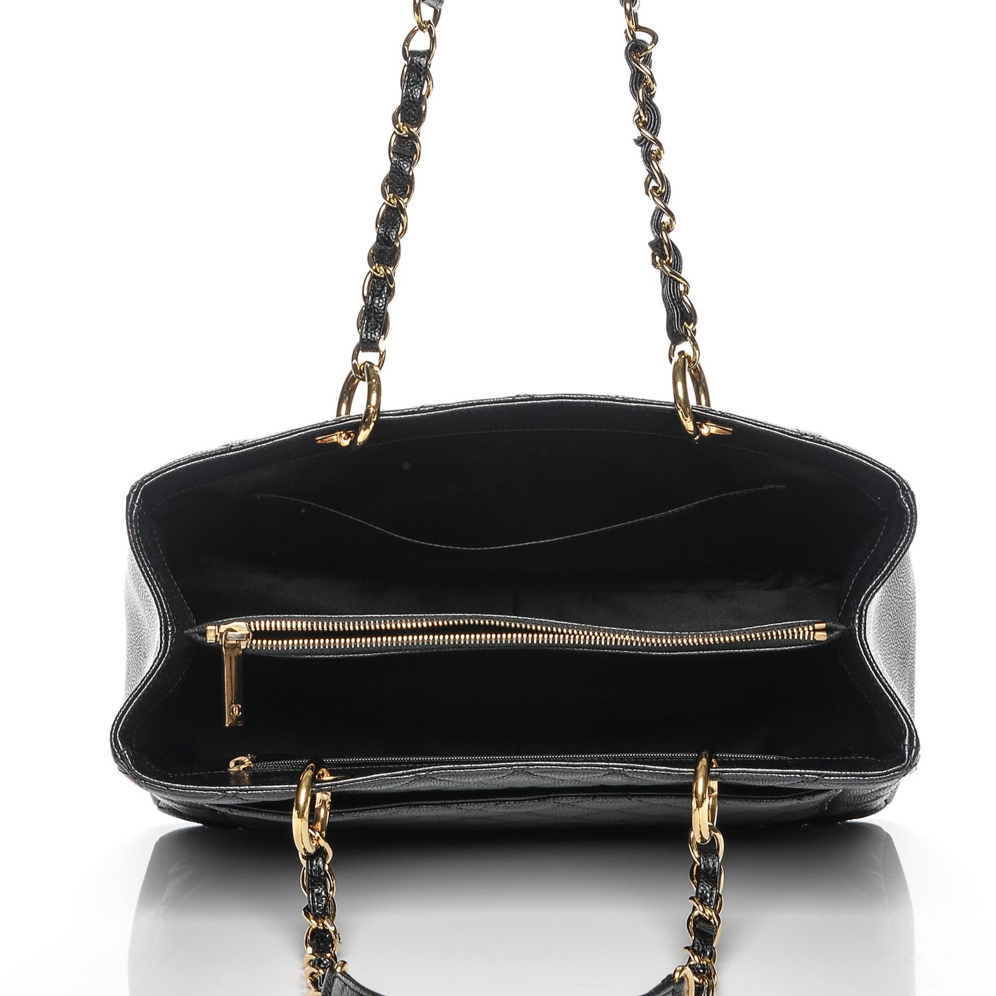 Caviar Quilted Grand Shopping Tote GST Black
