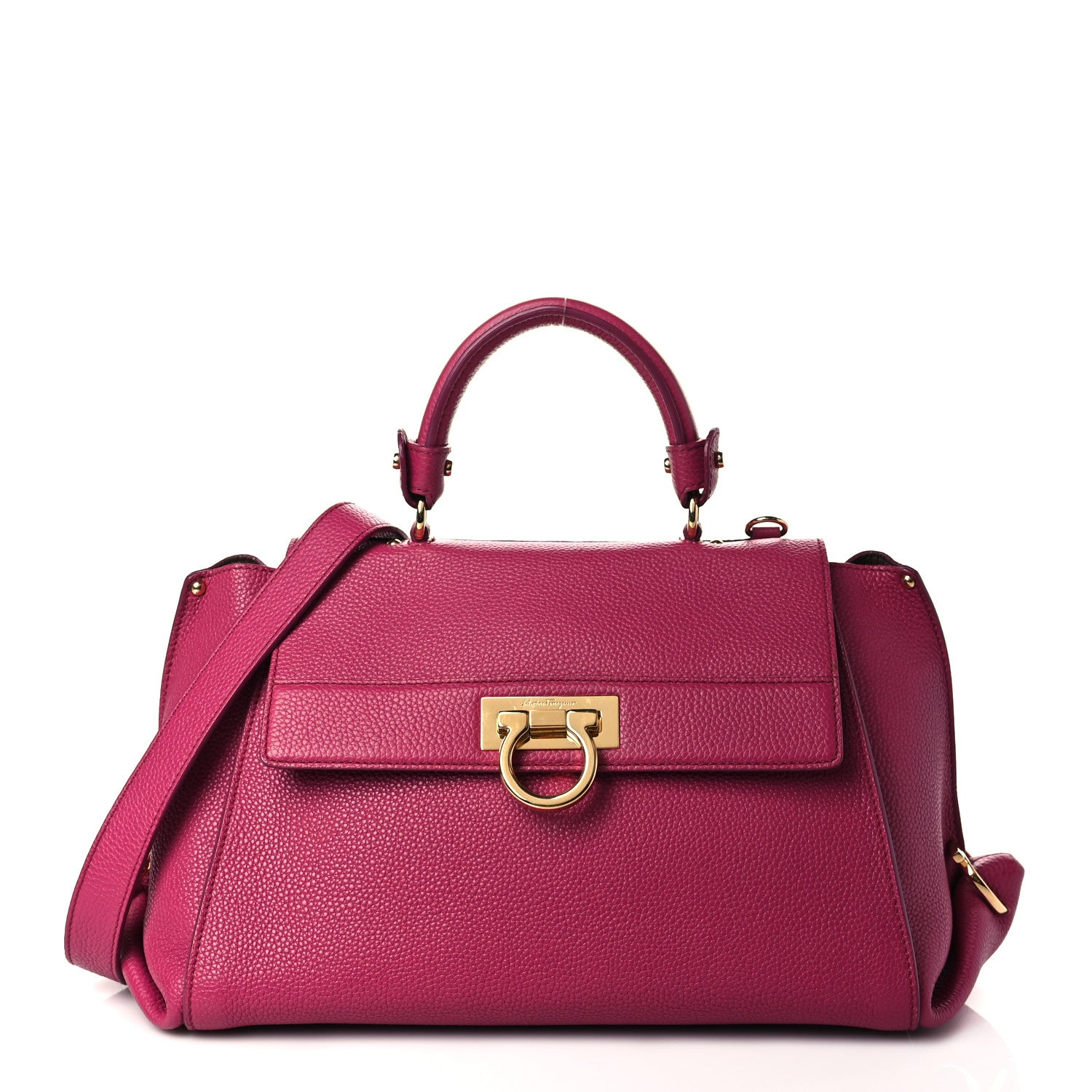 Salvatore Ferragamo Calfskin Sofia Satchel Pink 1 of 8