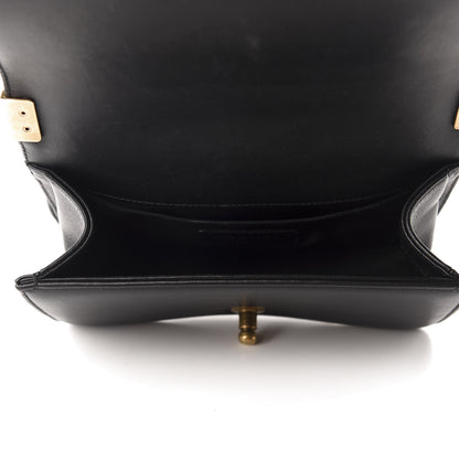 Chanel Calfskin Velvet Small Boy Flap Black Red 5 of 12