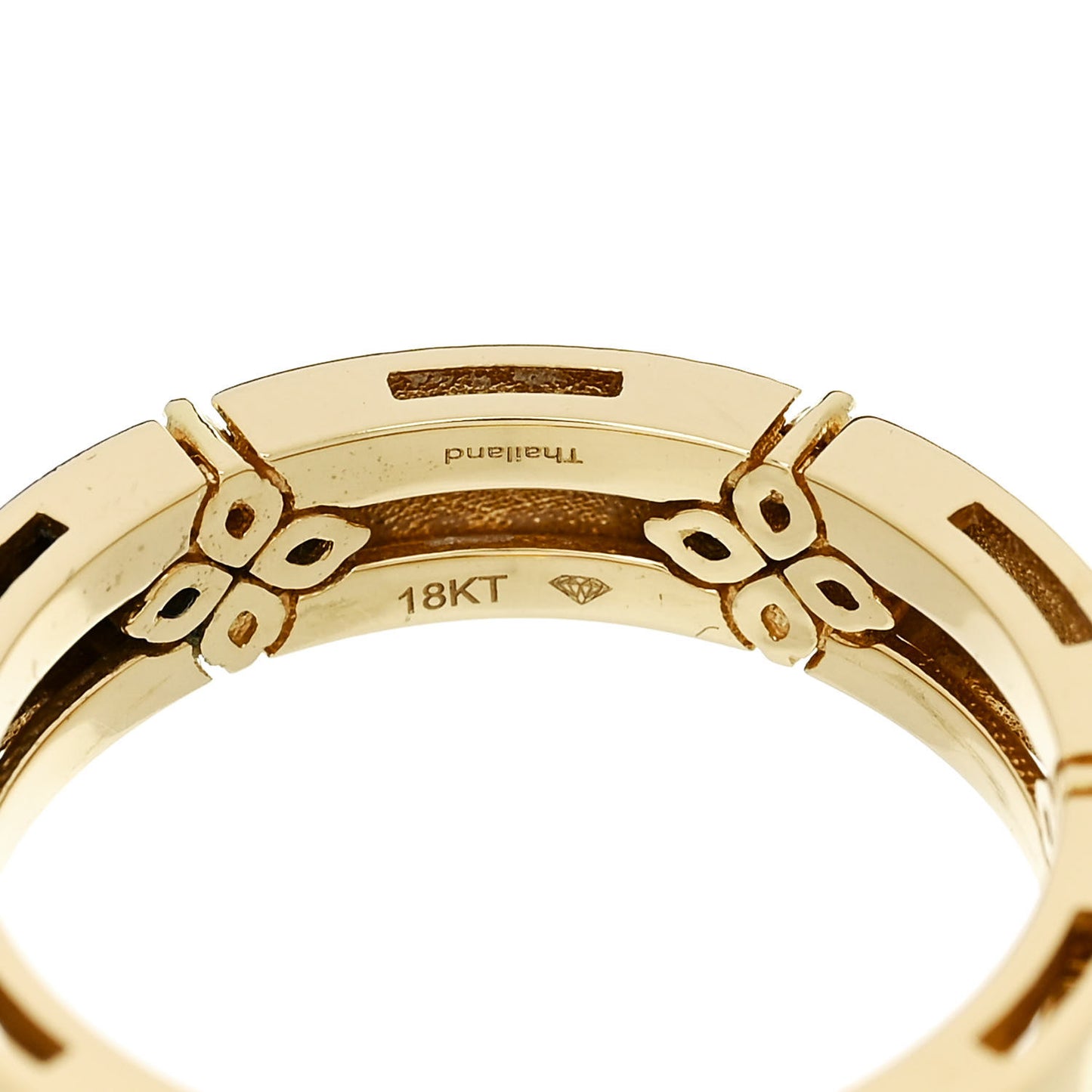 18K Yellow Gold Diamond Narrow Love in Verona Band Ring 53 6.5