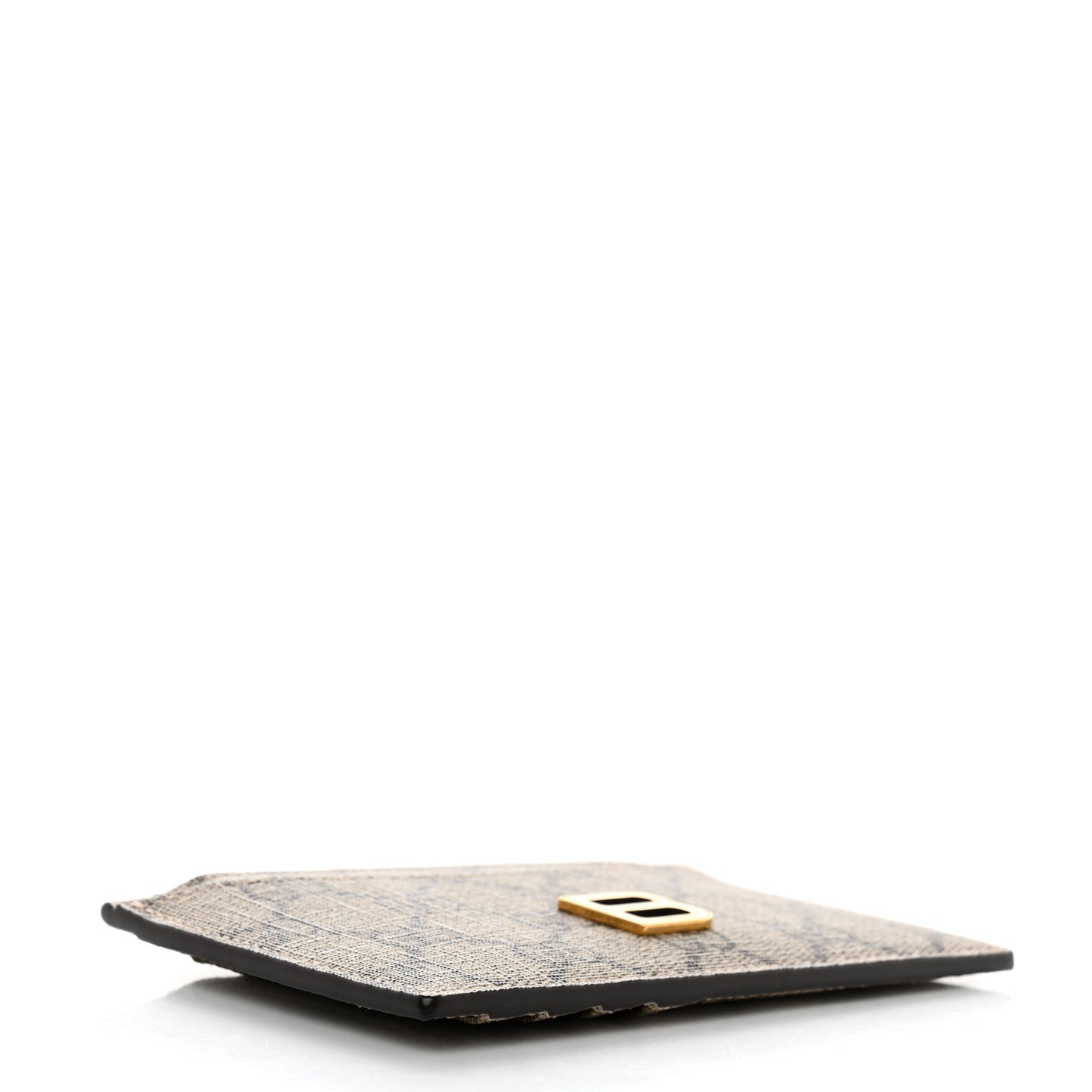 X BALENCIAGA GG Supreme Monogram Zip Card Case Beige Ebony