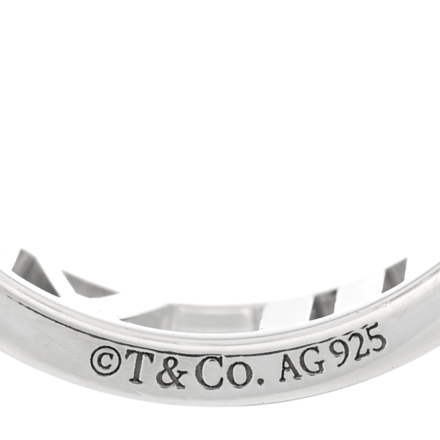 Tiffany Sterling Silver Wide Atlas Open Ring 51 5.75 4 of 5