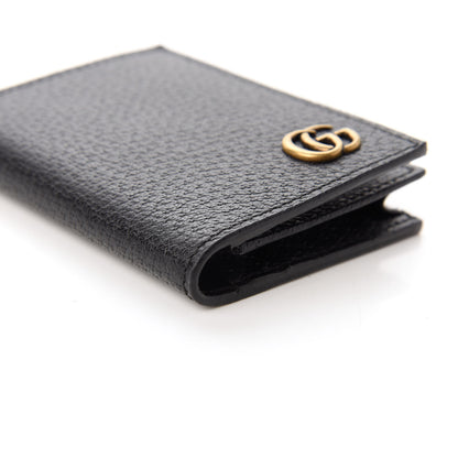 Gucci Calfskin Boar Effect GG Marmont Card Case Black 6 of 11
