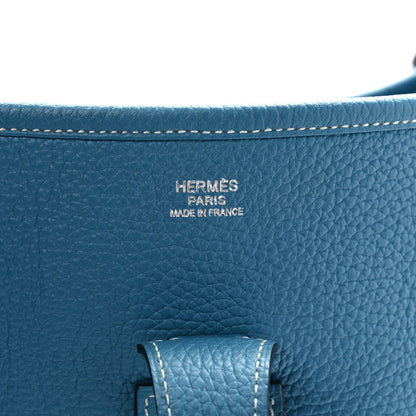 Hermes Taurillon Clemence Evelyne III GM Blue Jean 6 of 7