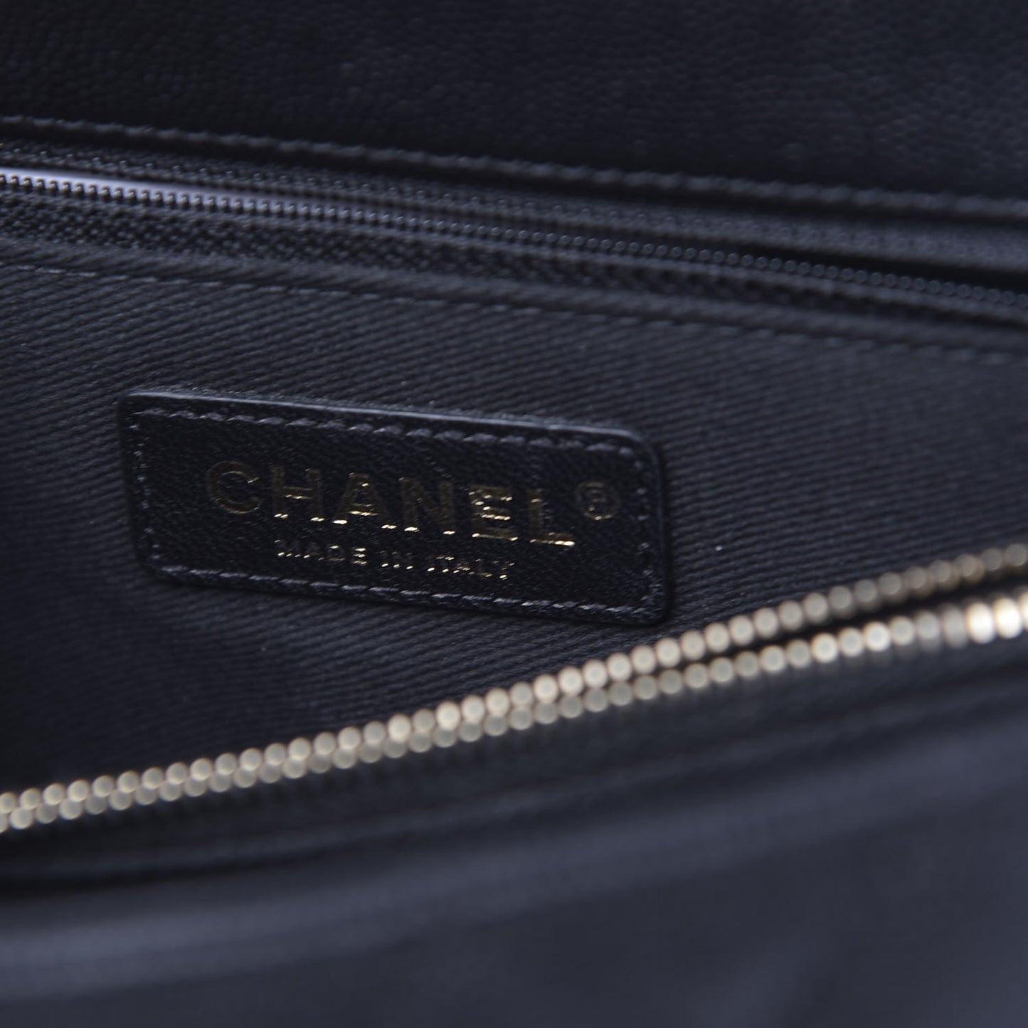 Caviar Lizard Embossed Quilted Small Coco Handle Flap Black