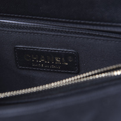 Chanel Caviar Lizard Embossed Quilted Small Coco Handle Flap Black 6 of 11