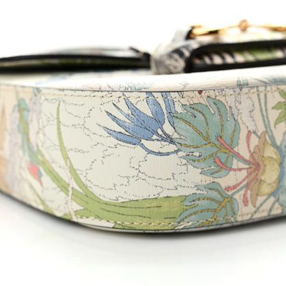 Gucci New Shangai Calfskin Tiger Savanah Web Mini Horsebit 1955 Shoulder Bag Chalky White Multicolor 9 of 16