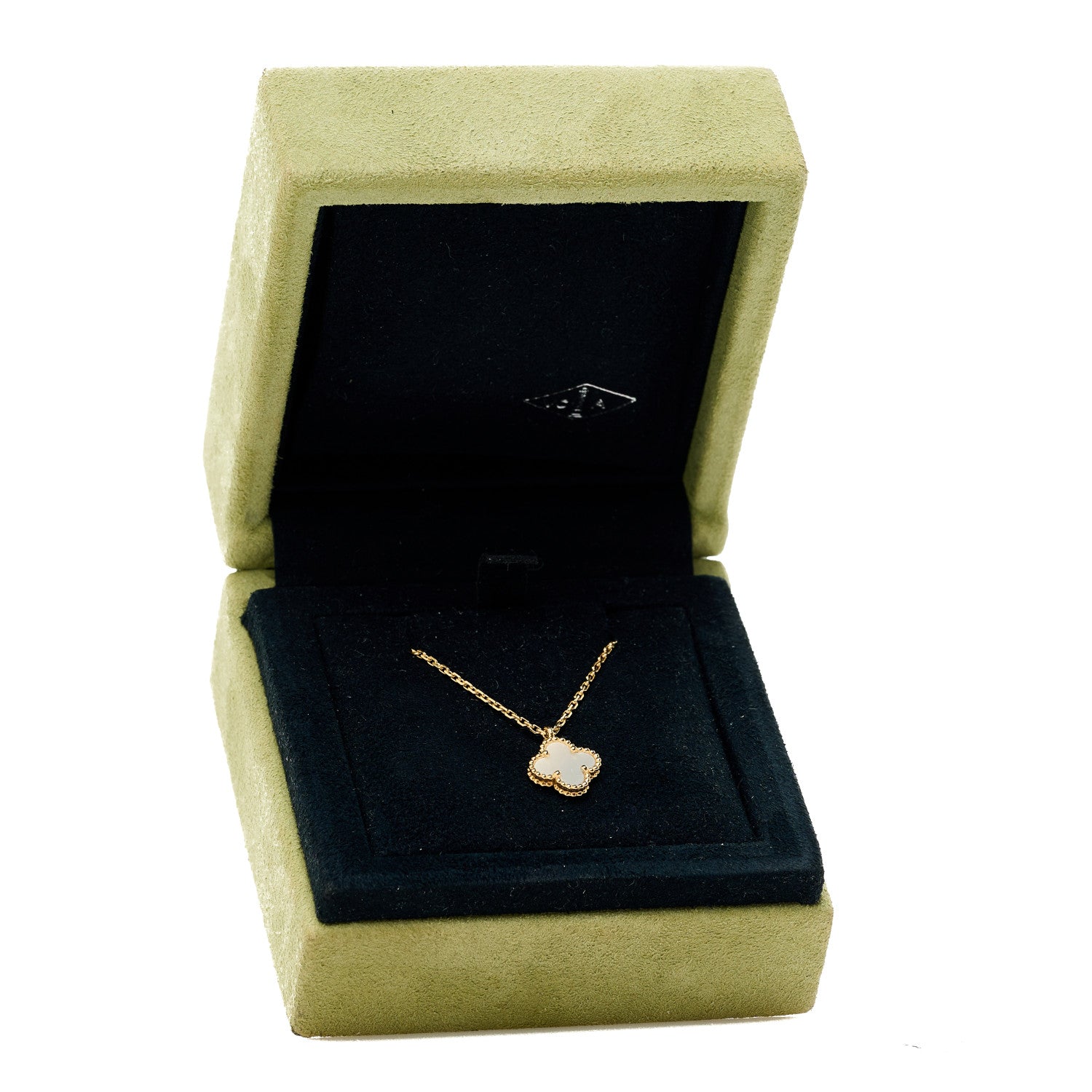 Van Cleef & Arpels 18K Yellow Gold Mother of Pearl Sweet Alhambra Pendant Necklace 6 of 6