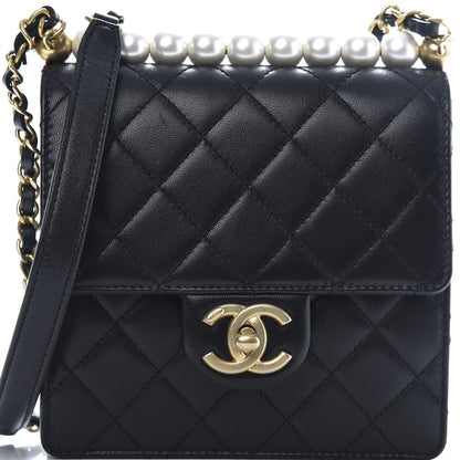 Chanel Lambskin Quilted Chic Pearls Flap Black 9 of 9