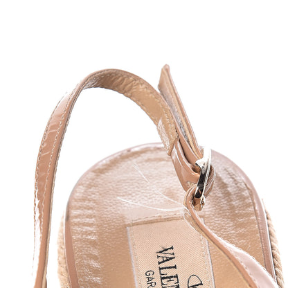 Valentino Garavani Patent Bow Espadrille Slingback Wedges 39 Beige 11 of 18