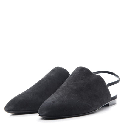 Hermes Suede Slingback Mules 35 Black 3 of 9