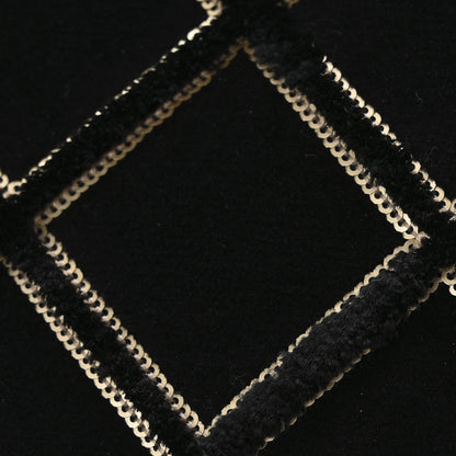 Chanel Velvet Sequin Diamond Quilted Medium Cosmetic Case Black Gold 10 of 11