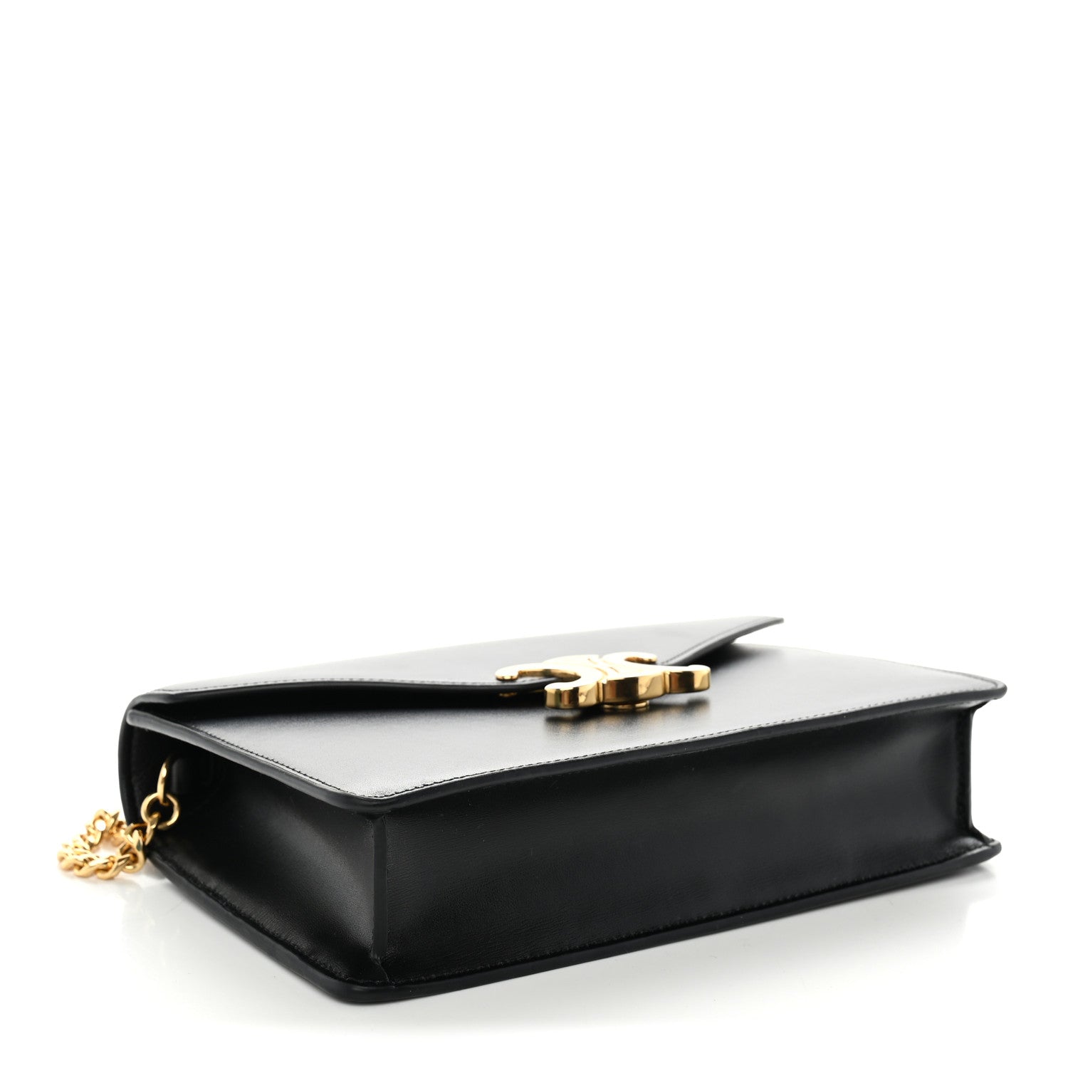 Celine Shiny Calfskin Triomphe Margo Wallet on Chain Black 4 of 12