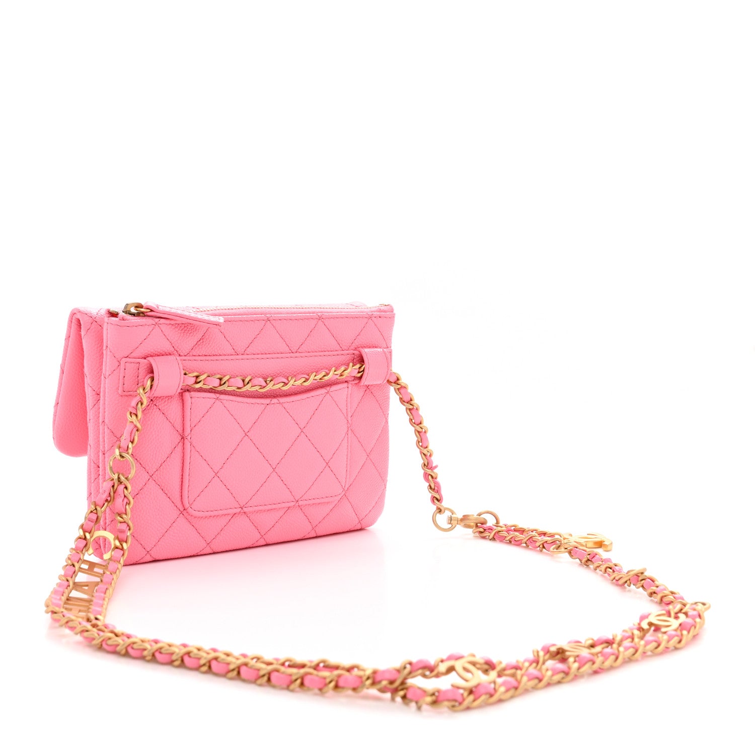 Chanel Shiny Caviar Pick Me Up Flap Belt Bag Pink 2 of 10