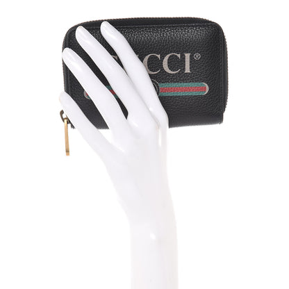 Gucci Calfskin Logo Zip Around Card Case Black 2 of 6