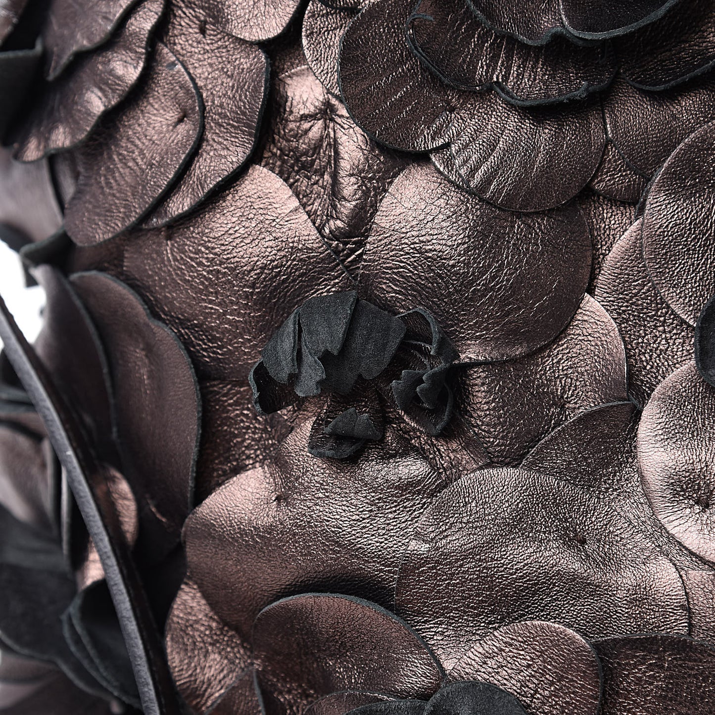 Metallic Nappa Floral Tote