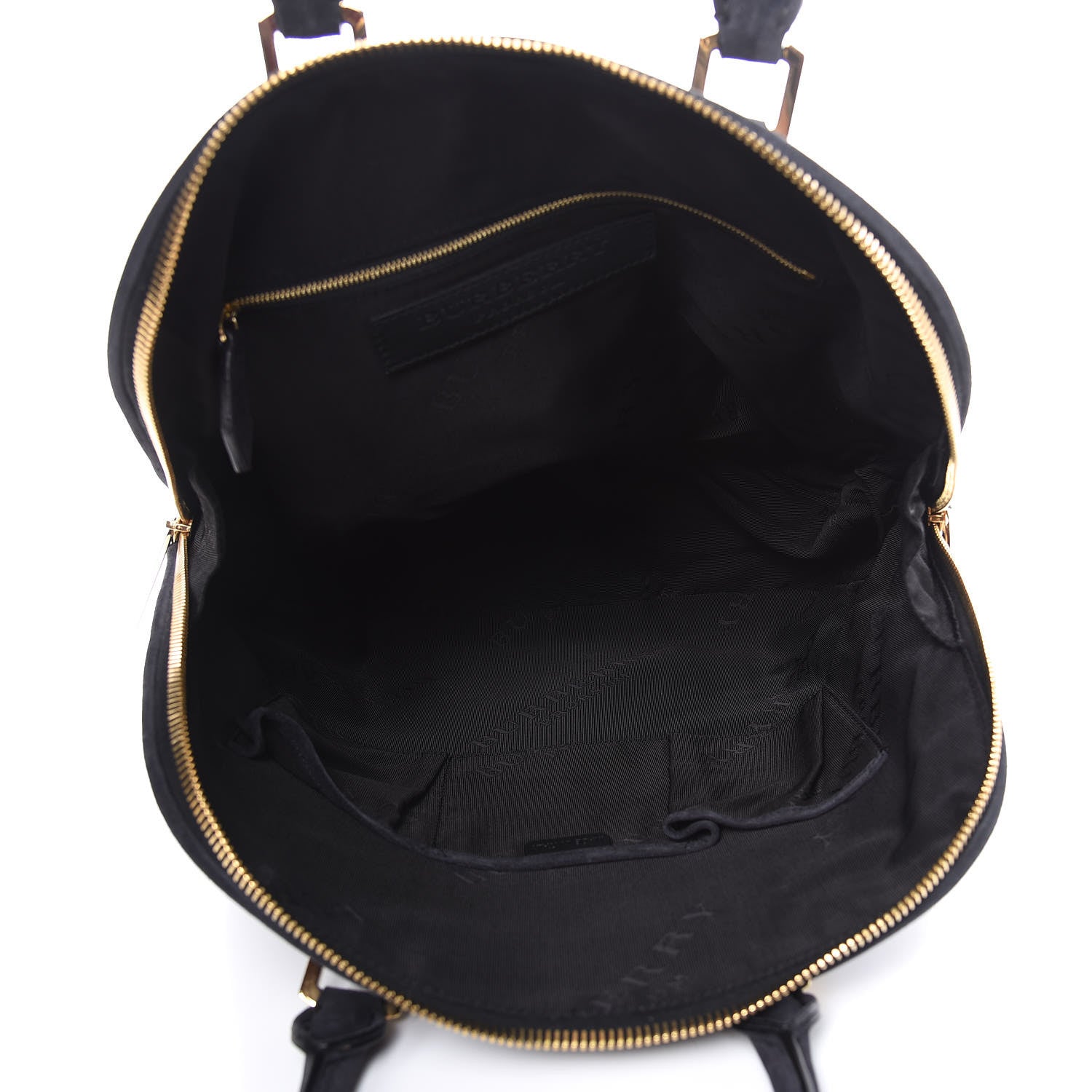 Burberry Suede Striped Large Orchard Bowling Bag Black Currant Plum 4 of 15