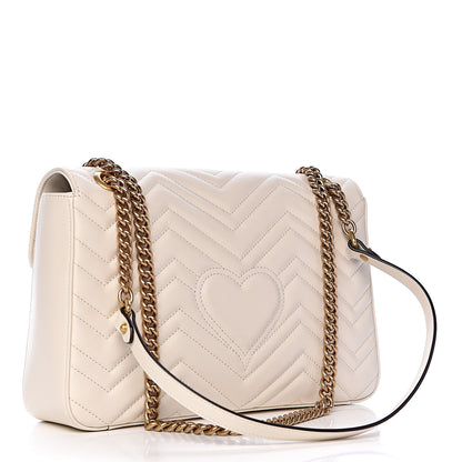Gucci Calfskin Matelasse Animal Studs Medium GG Marmont Shoulder Bag Mystic White 3 of 14