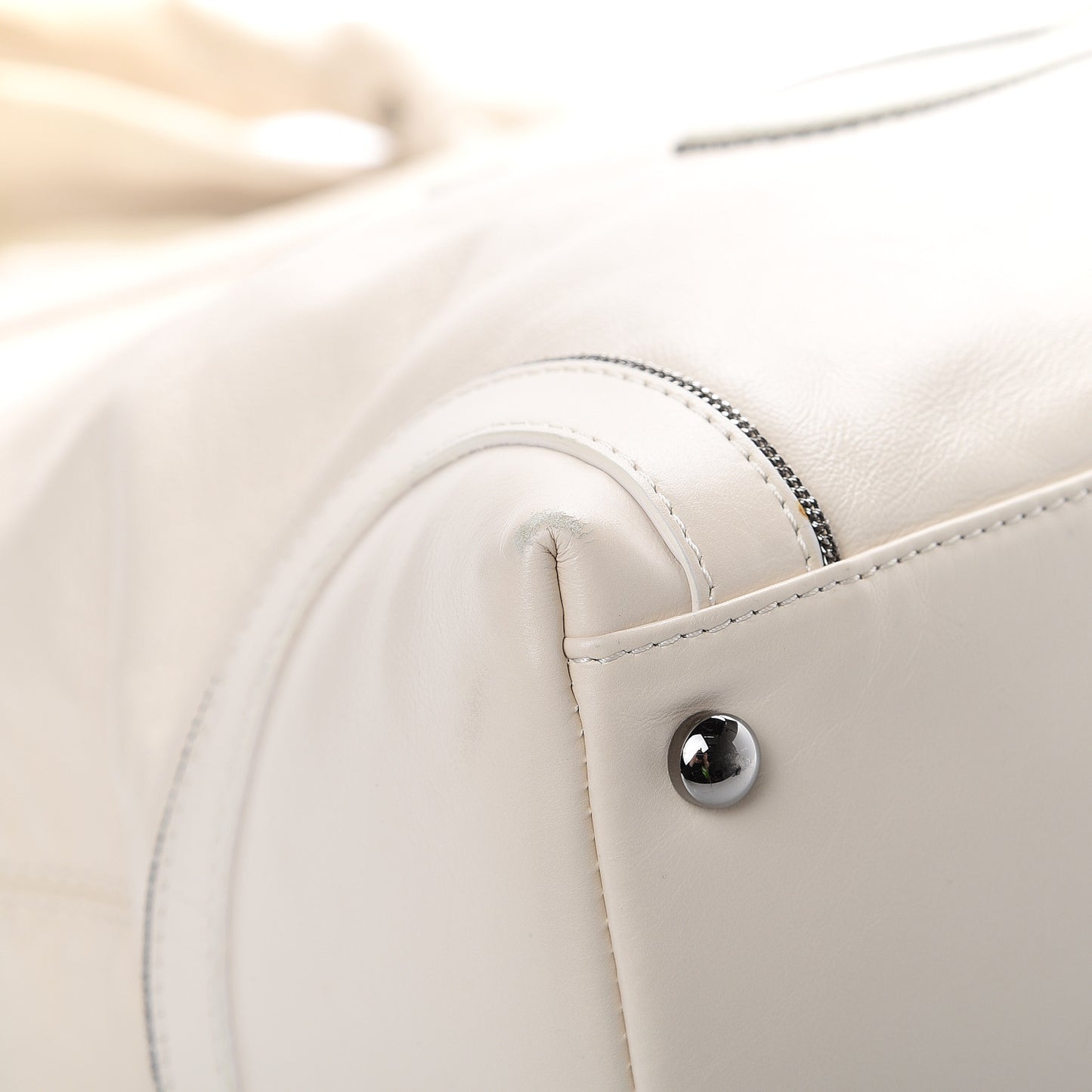 Calfskin Soho CC Shopper Tote White