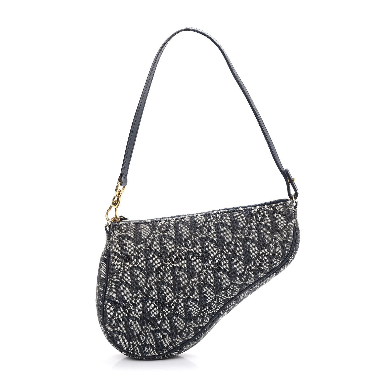 Christian Dior Monogram Mini Saddle Pochette Navy 1 of 11