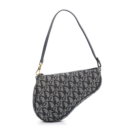Christian Dior Monogram Mini Saddle Pochette Navy 1 of 11