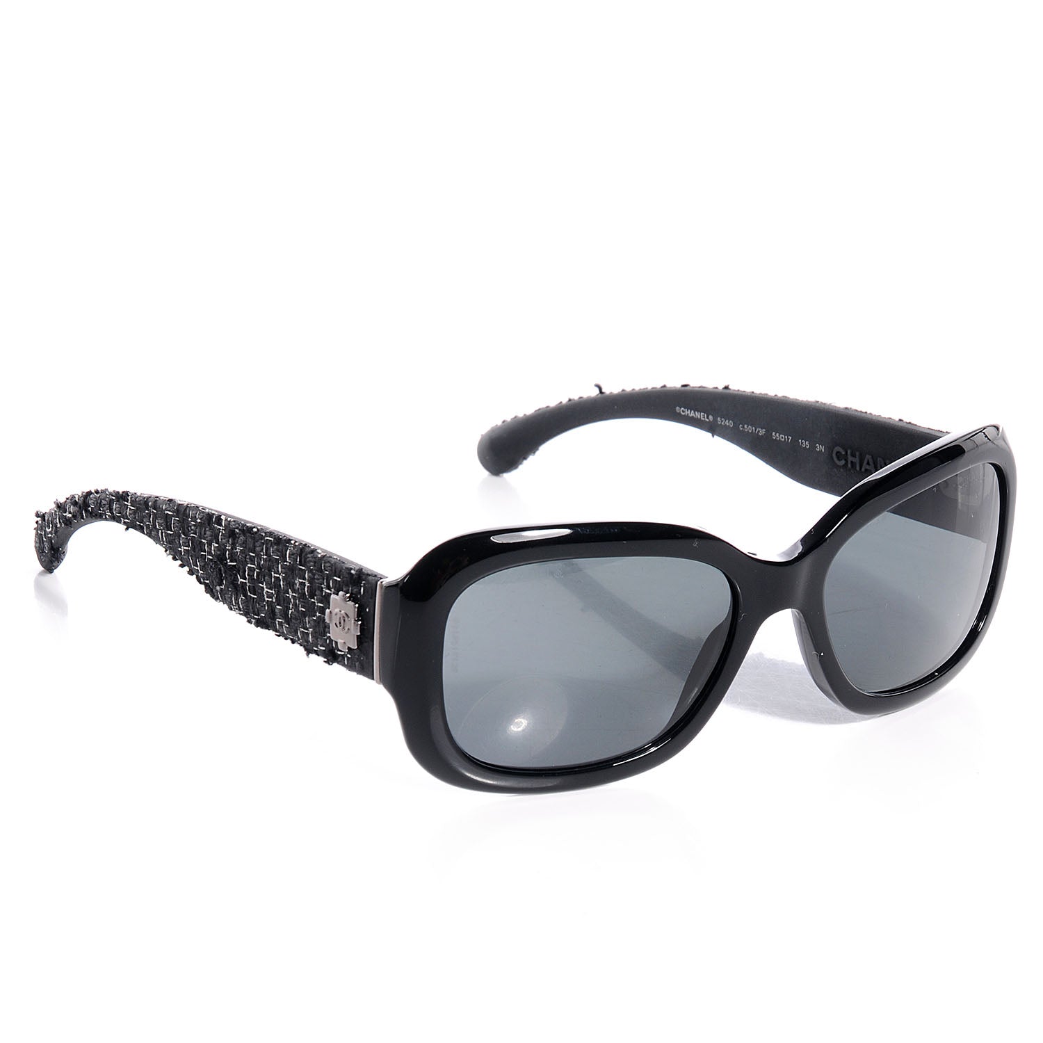 Chanel Tweed Boy CC Sunglasses 5240 Black 3 of 6