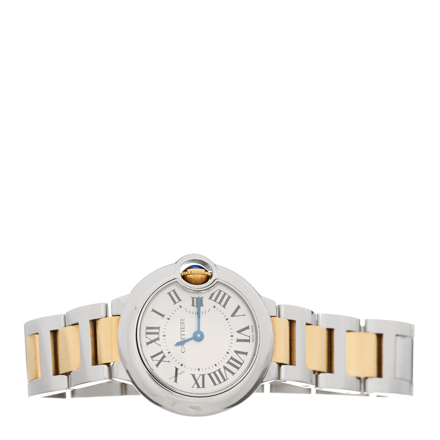 Stainless Steel 18K Yellow Gold 28mm Ballon Bleu De Cartier Quartz Watch