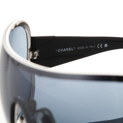 Chanel Shield Crystal CC Logo Sunglasses 4148 B Black 7 of 10