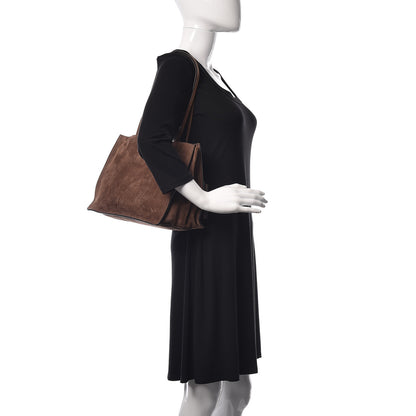 Prada Suede Etiquette Tote Bruciato Astrale 2 of 11
