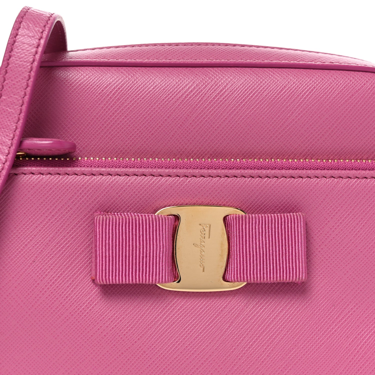 Salvatore Ferragamo Saffiano Lydia Bow Camera Bag Pink 8 of 10