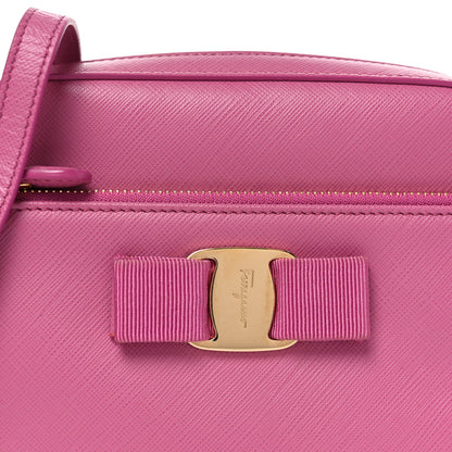 Salvatore Ferragamo Saffiano Lydia Bow Camera Bag Pink 8 of 10