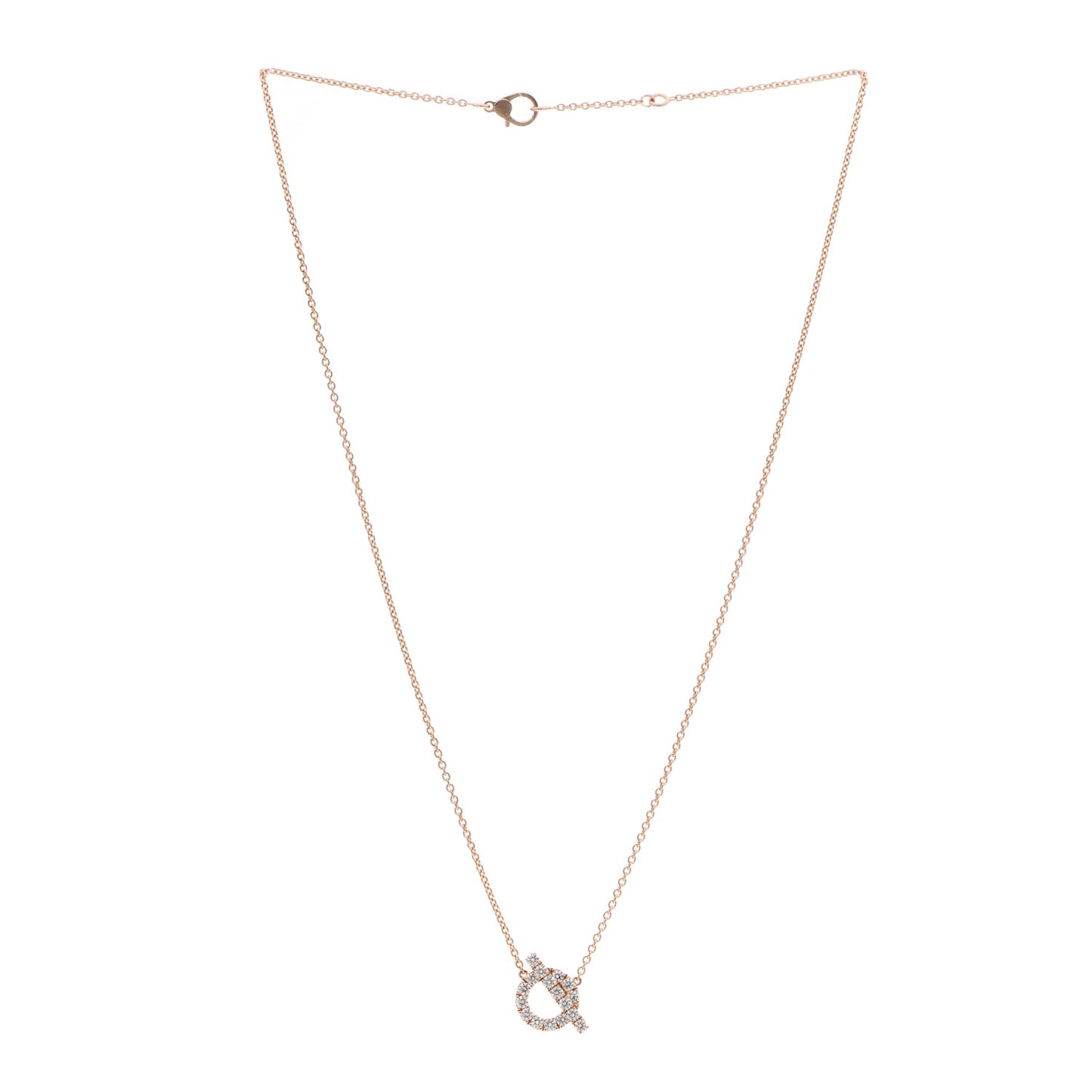 18K Rose Gold Diamond Finesse Pendant Necklace