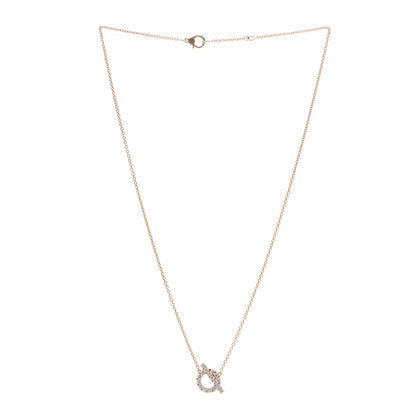 Hermes 18K Rose Gold Diamond Finesse Pendant Necklace 3 of 5