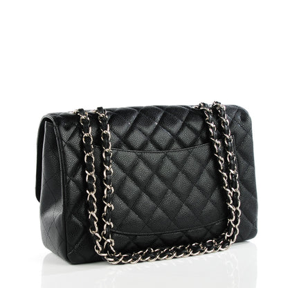 Chanel Caviar Quilted Jumbo Single Flap Black 3 of 8