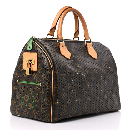 Louis Vuitton Monogram Perforated Speedy 30 Green 3 of 15
