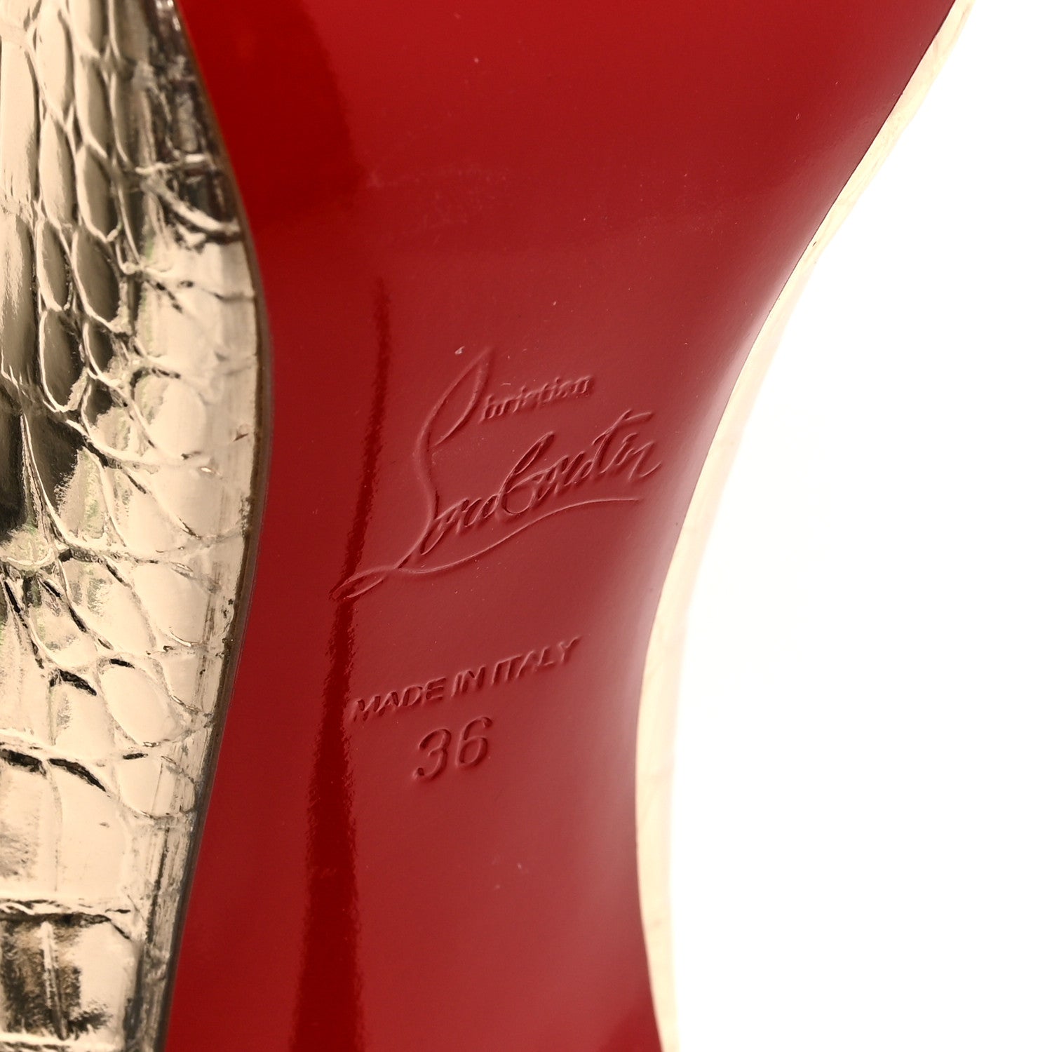 Christian Louboutin Metallo Cocco Pigalle Follies 100 Pumps 36 Platine 8 of 8