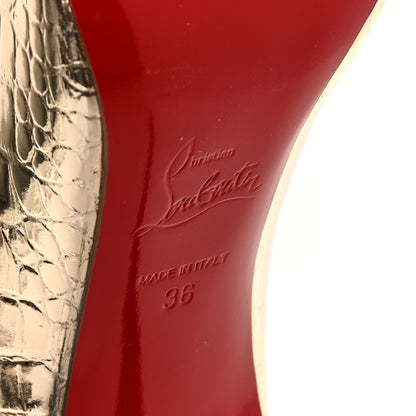 Christian Louboutin Metallo Cocco Pigalle Follies 100 Pumps 36 Platine 8 of 8