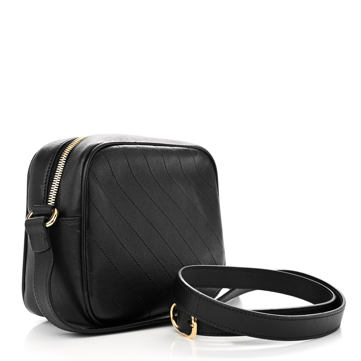 Gucci Sakai Be Green Calfskin Diagonal Stitched Small Blondie Shoulder Bag Black 3 of 13