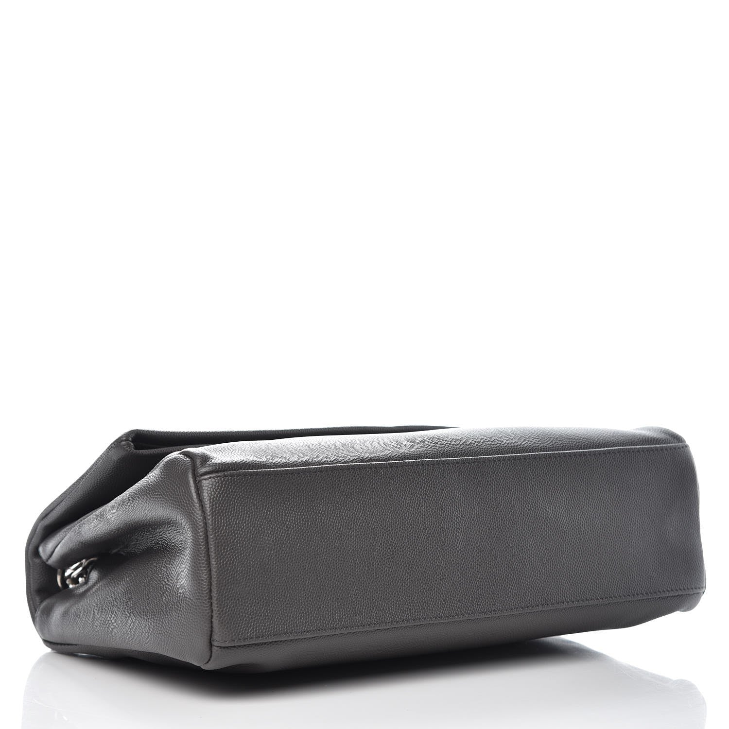 Saint Laurent Grain De Poudre Medium West Hollywood Monogram Fold-Over Grey 4 of 11
