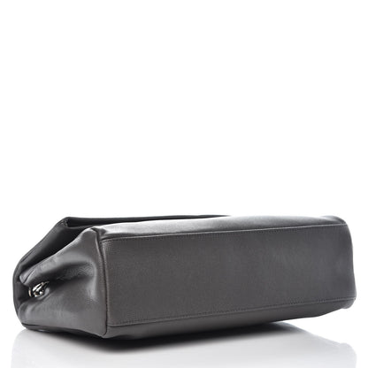 Saint Laurent Grain De Poudre Medium West Hollywood Monogram Fold-Over Grey 4 of 11
