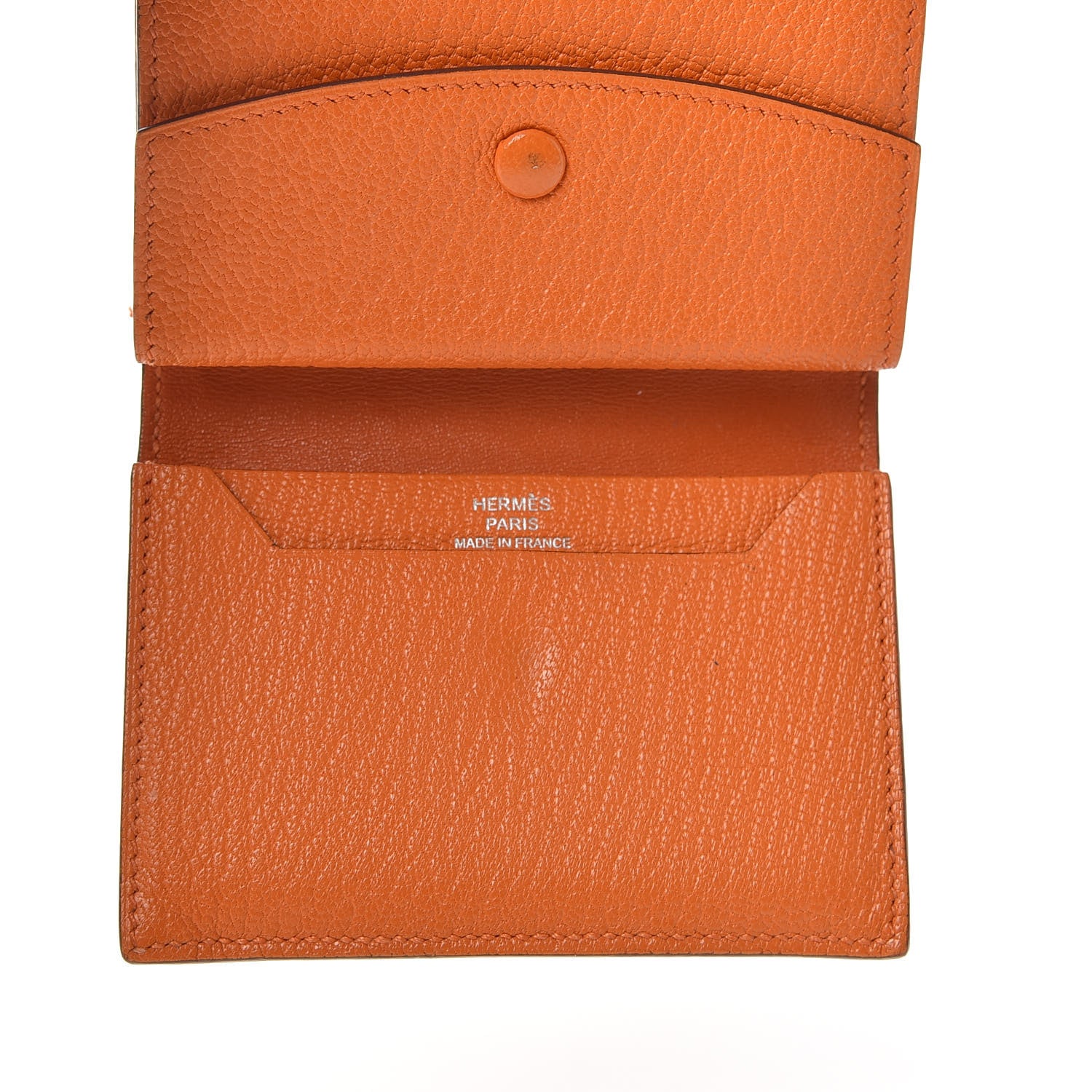 Hermes Chevre Mysore Mini Bearn Wallet Orange 5 of 6