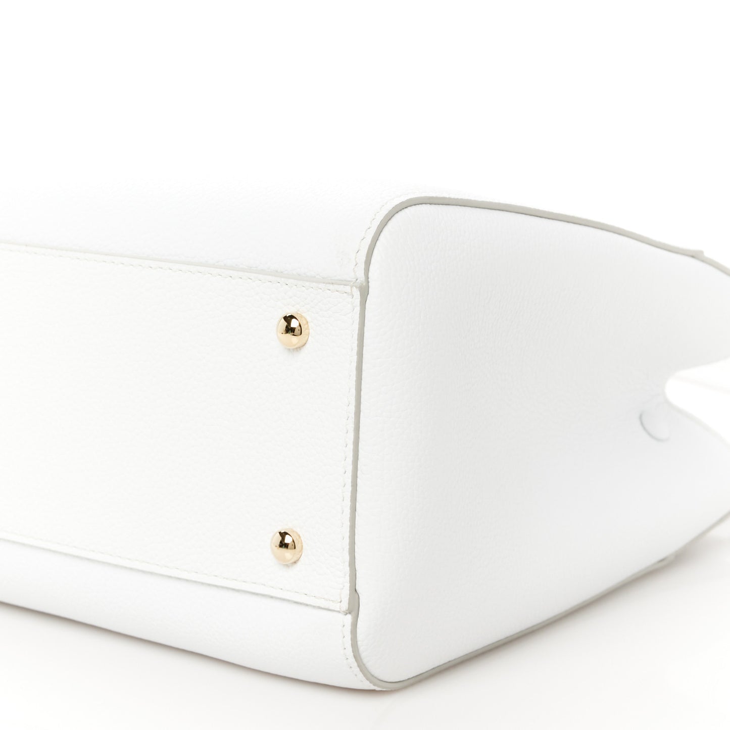 Grained Calfskin Small Neo Executive Shopper Tote White