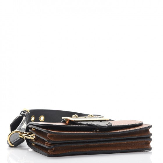Grainy Calfskin House Check Small Buckle Bag Brown