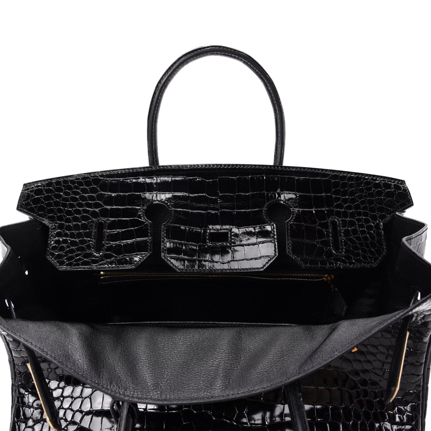 Shiny Porosus Crocodile Birkin 35 Black