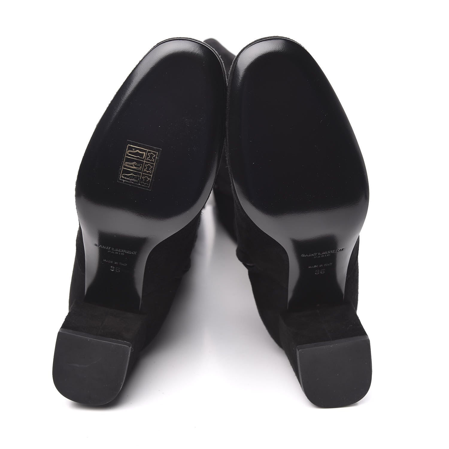 Saint Laurent Suede Babies Over The Knee Boots 36 Black 5 of 7