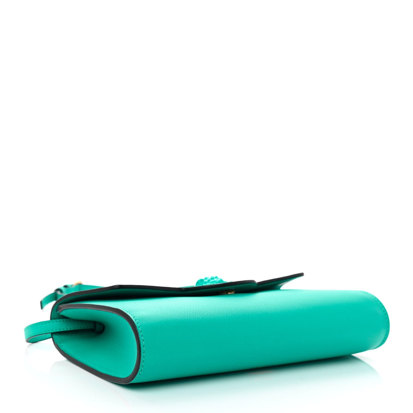 Grained Calfskin La Medusa Crossbody Bag Turquoise