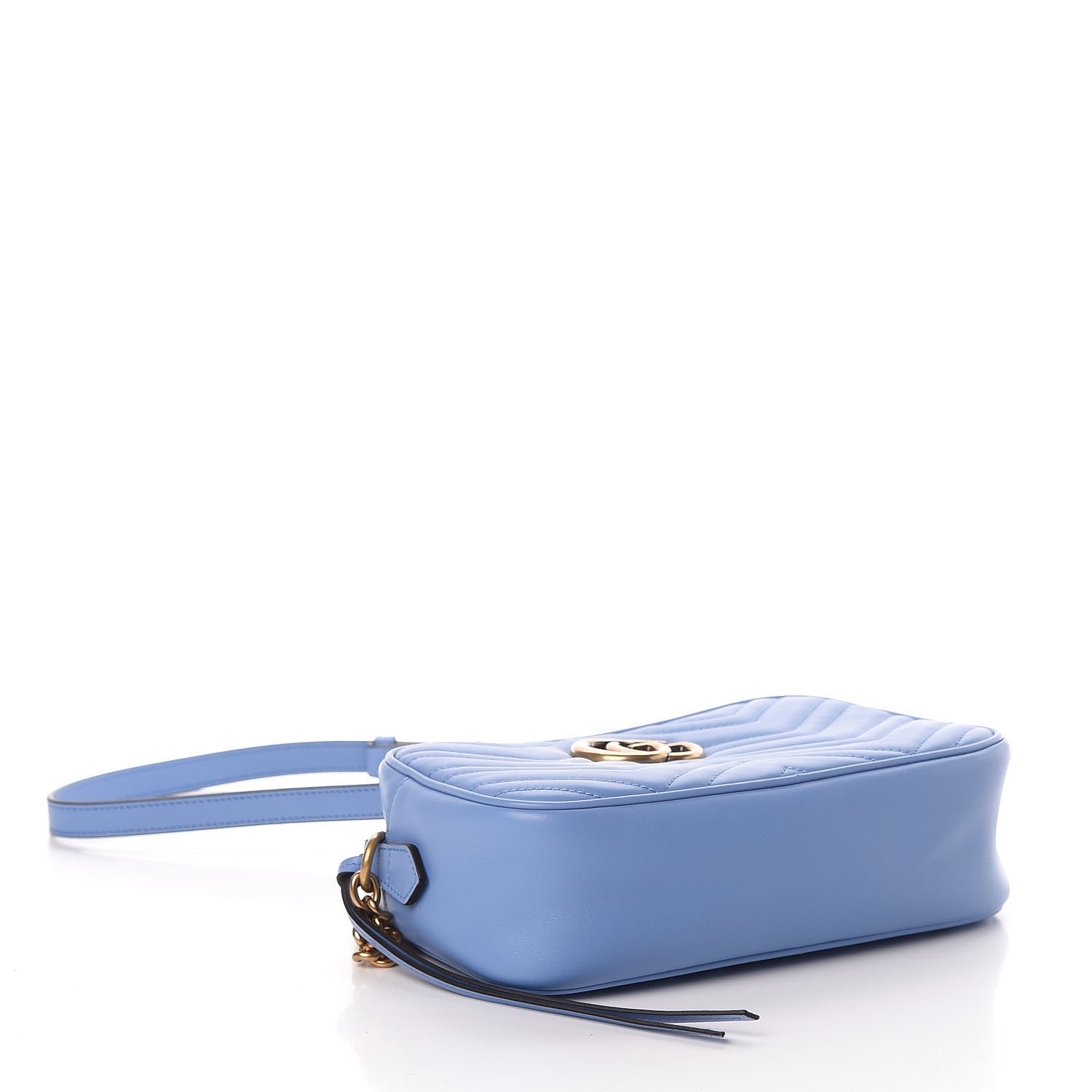 Gucci Calfskin Matelasse Small GG Marmont Chain Shoulder Bag Clear Sky Blue 4 of 10