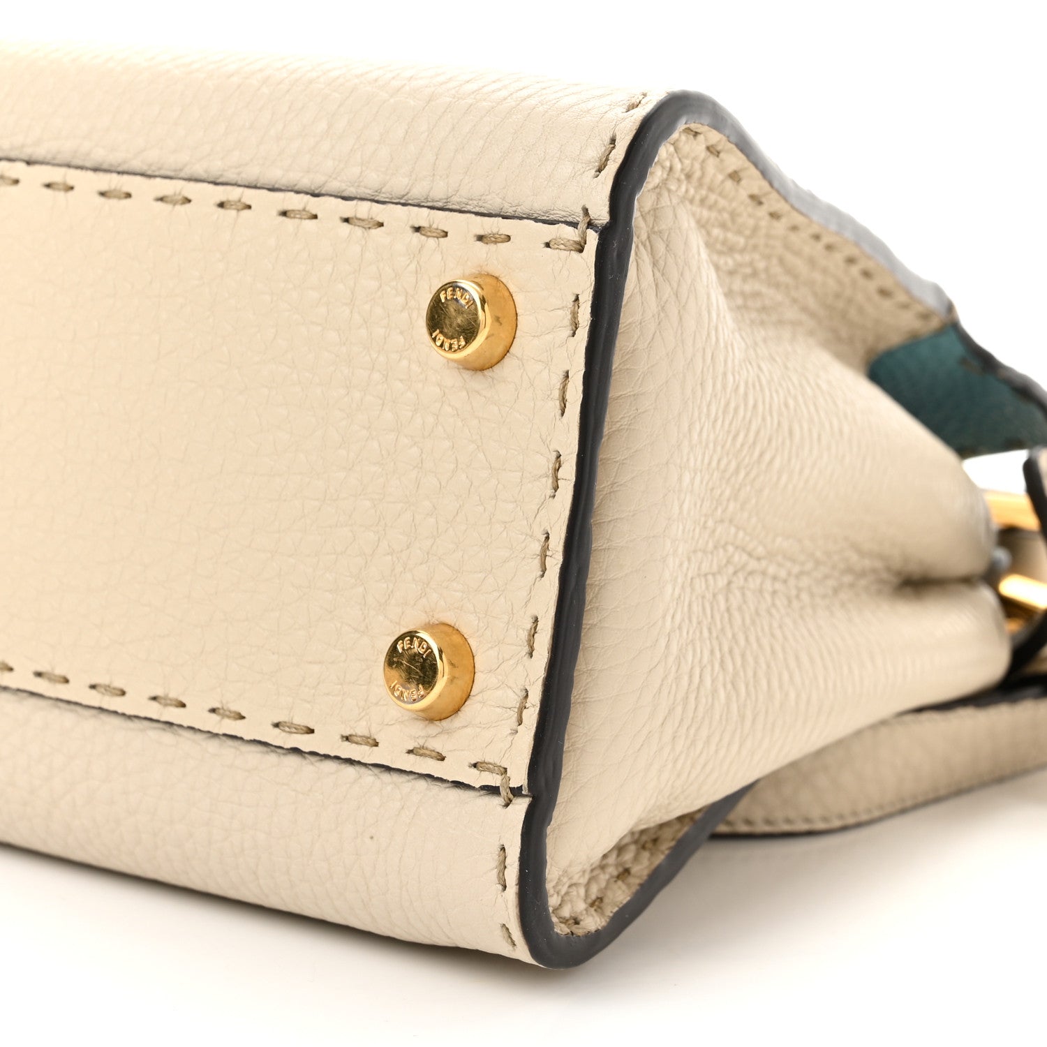 Fendi Cuoio Romano Selleria Medium Peekaboo Iconic Essentially Satchel Latte Laguna Tortora 9 of 9