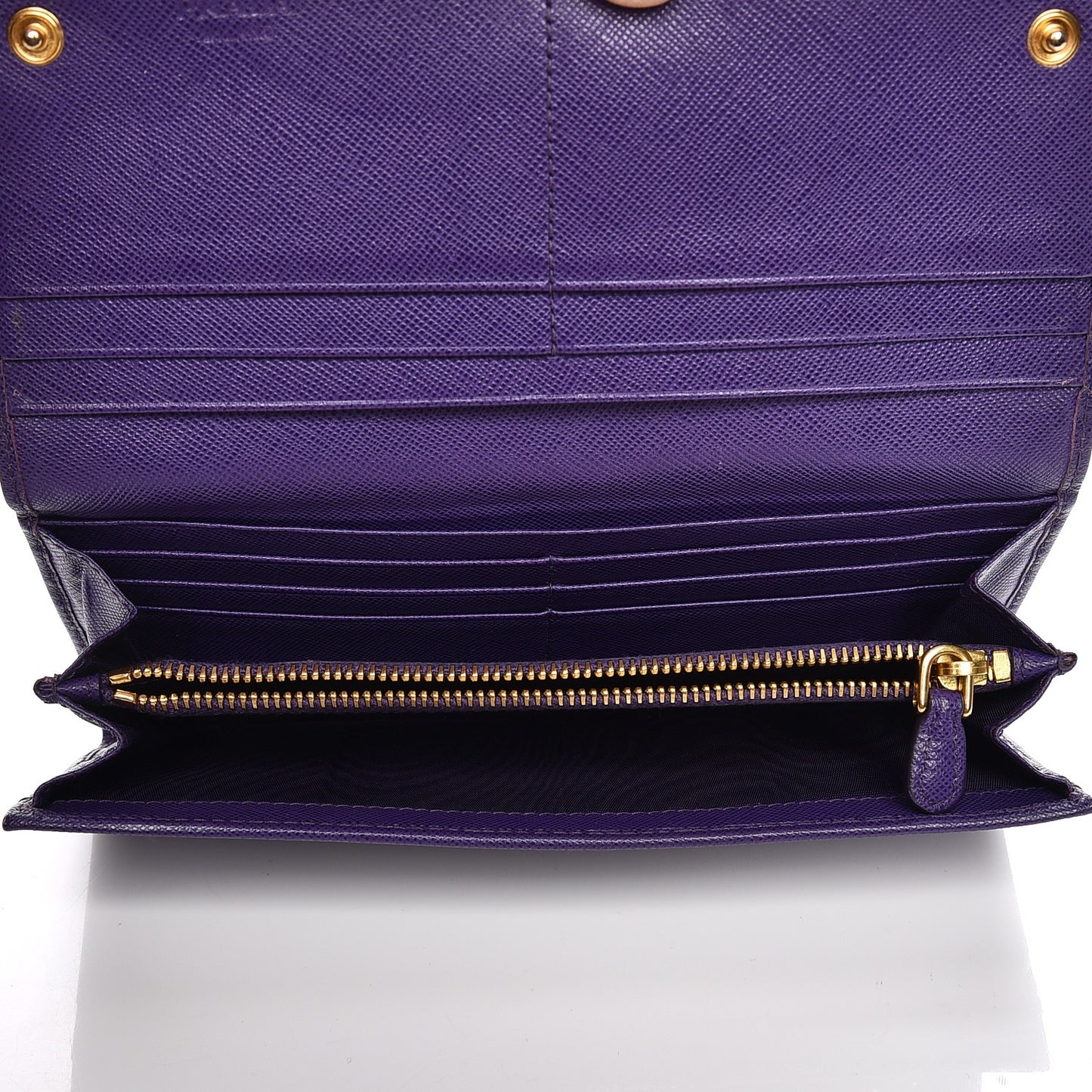Saffiano Metal Continental Flap Wallet Viola