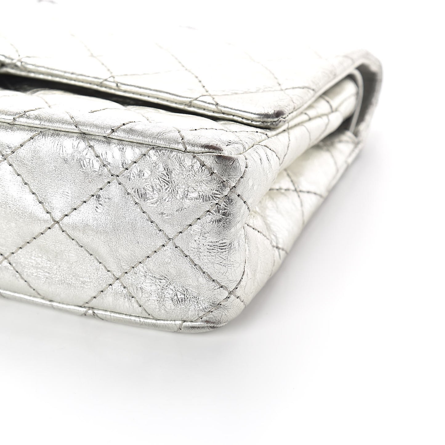 Metallic Aged Calfskin Quilted 2.55 Reissue 226 Flap Silver